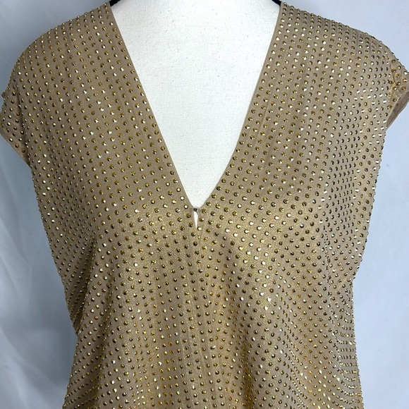 NWT L’Agence 100% silk blouse with gold studs - Picture 2 of 5